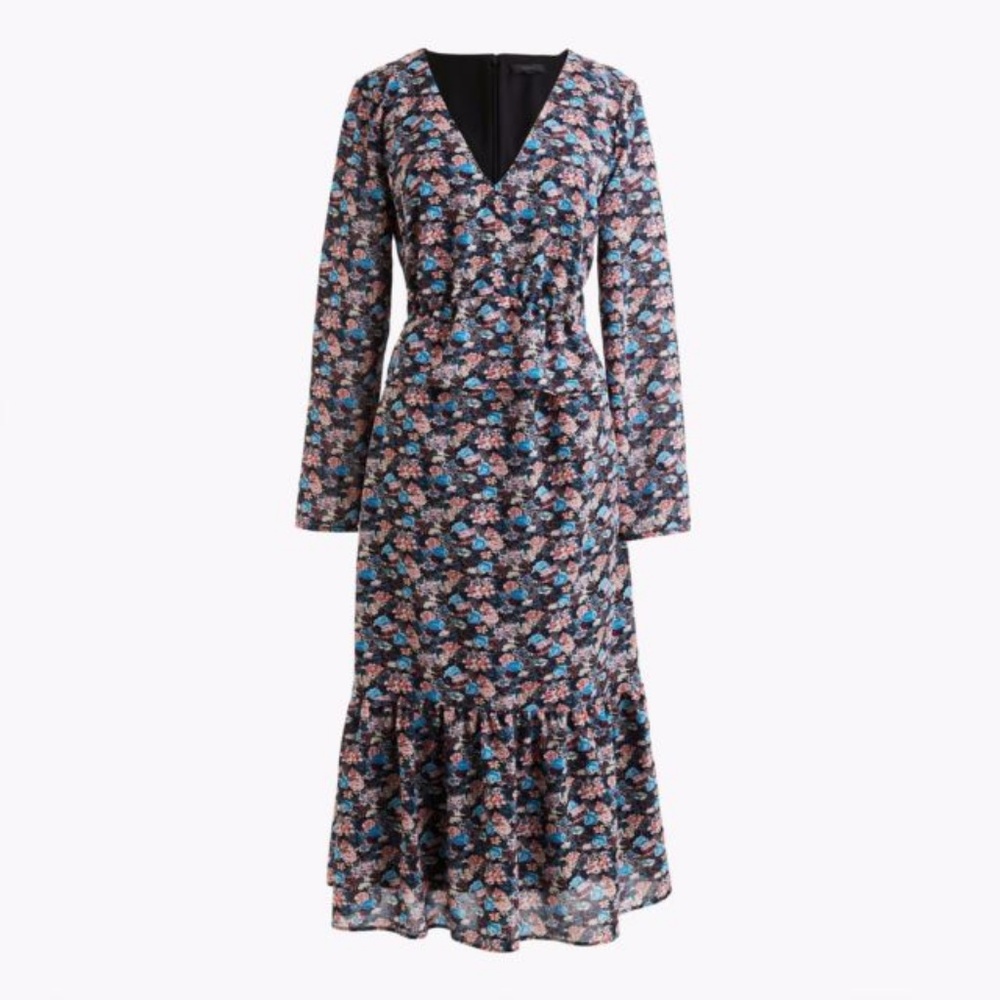 Ruffle Hem Peplum Dress in Paisley Floral NEW!